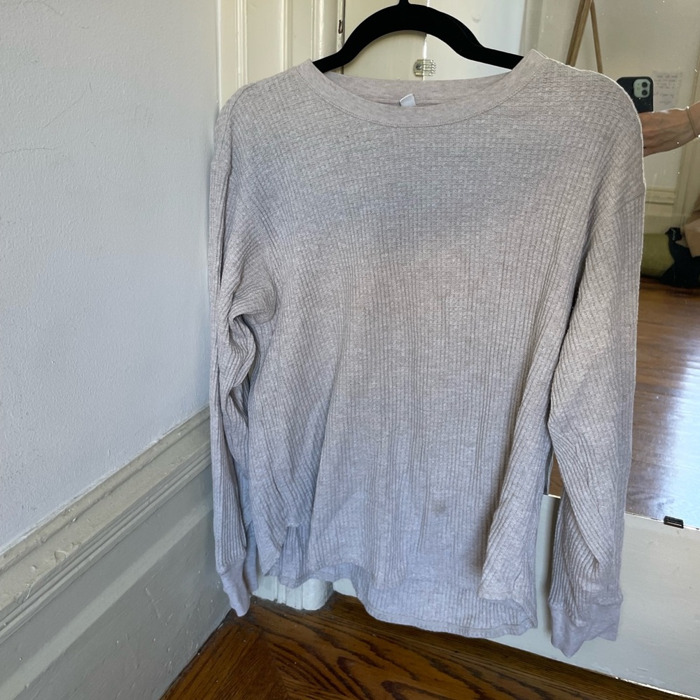 slouchy oatmeal waffle shirt - Uniqlo